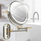 LED Magnifying Mirror – Rechargeable with 3 Light Modes & Wall Mounting