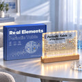 Periodic Table Display with 83 Real Elements - LED Illuminated Acrylic Case