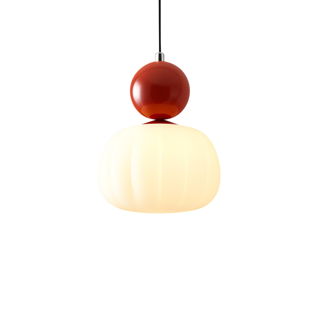 Art Deco Pendant Light with Acrylic Shade, Round Colored Top