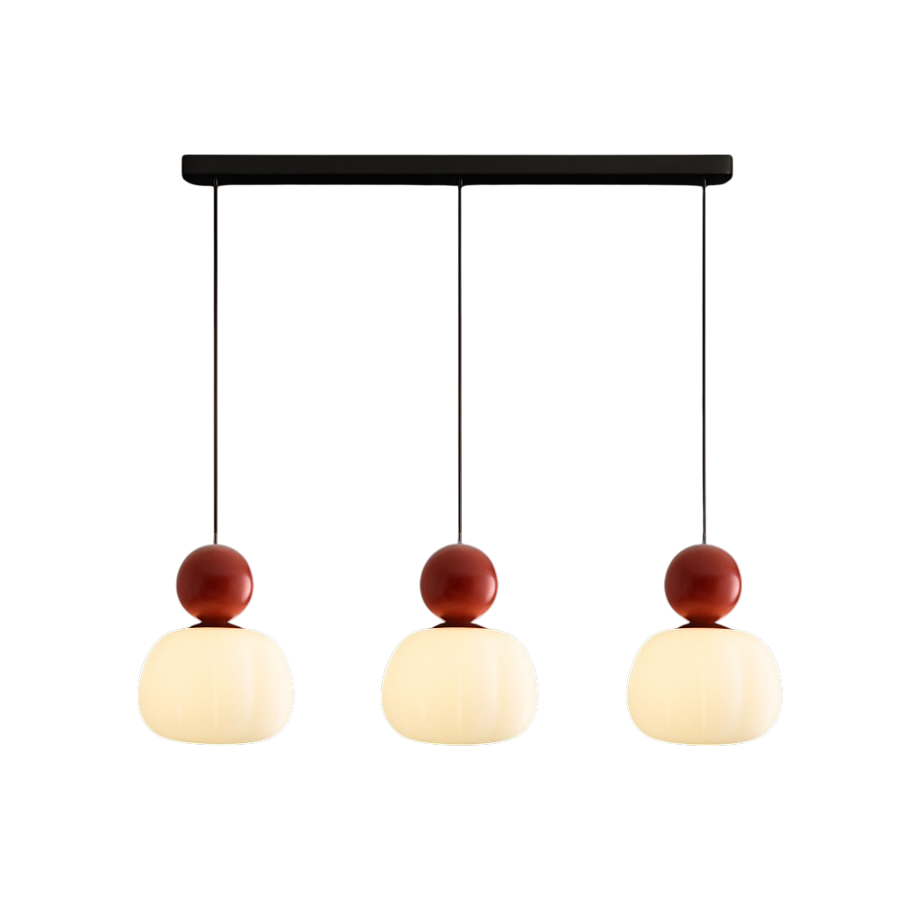 Art Deco Pendant Light with Acrylic Shade, Round Colored Top