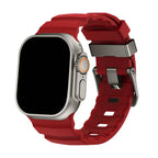 Silicone Watch Strap for Apple Watch with Titanium Buckle