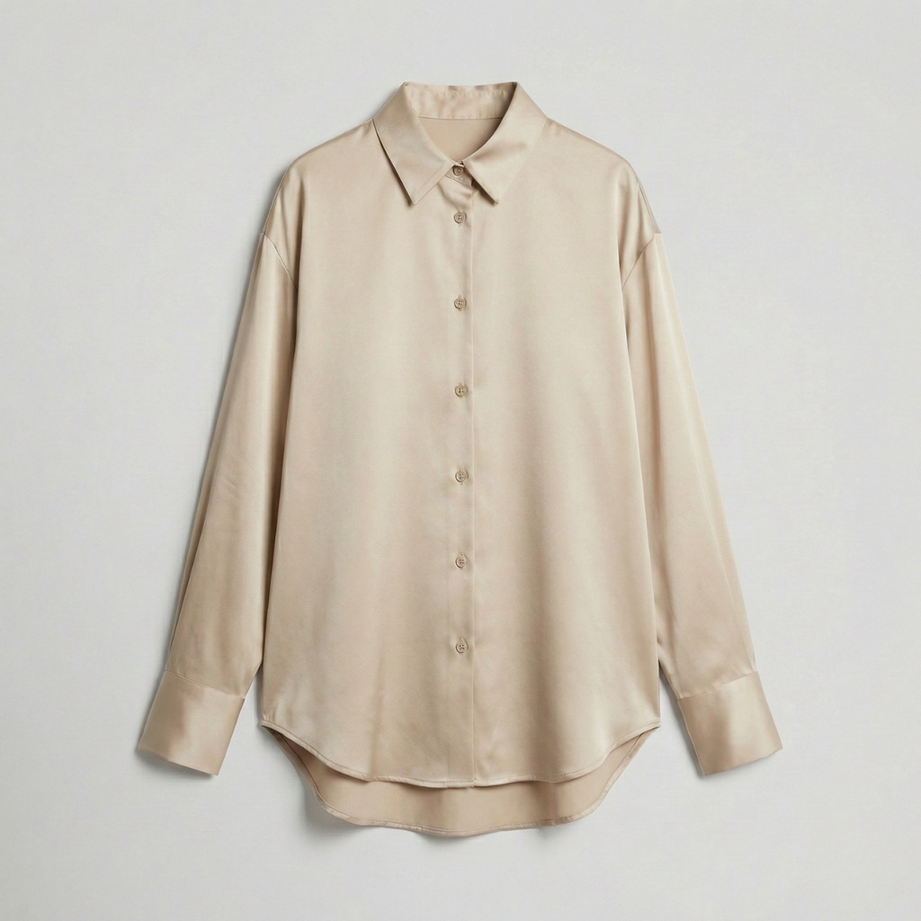 dames relaxed fit glanzende blouse