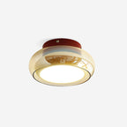 Retro Glass Flush Mount Ceiling Light with Integrated LED