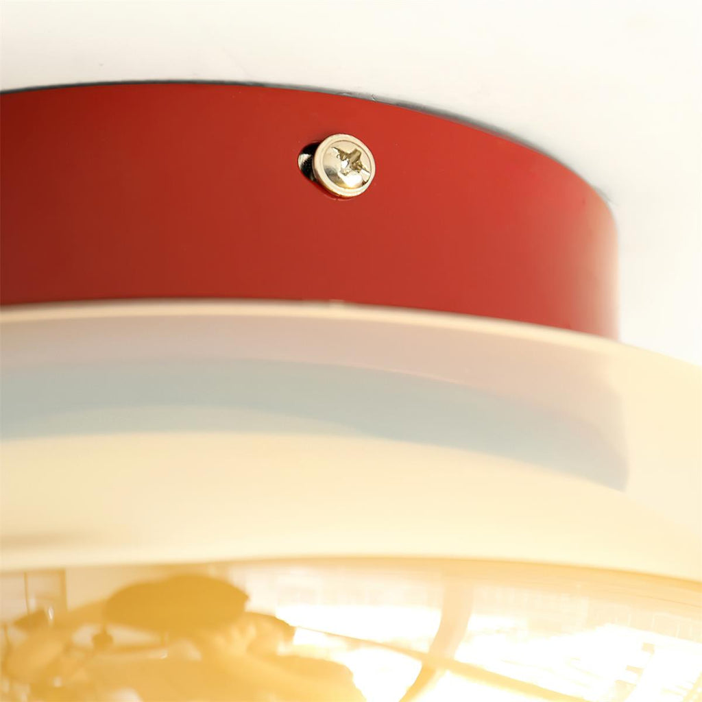 Retro Glass Flush Mount Ceiling Light with Integrated LED