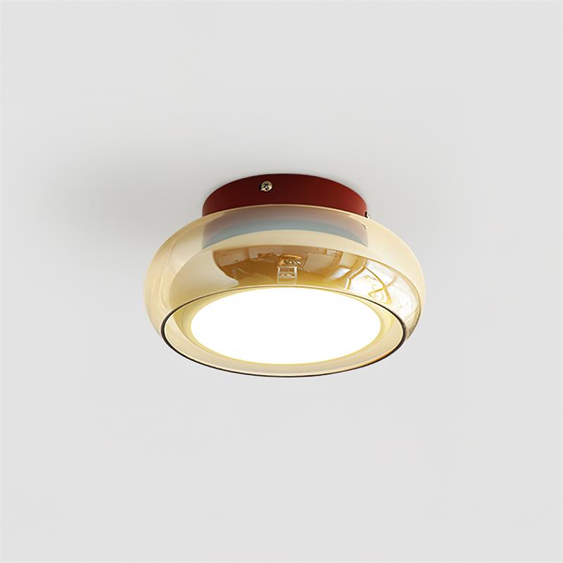 Retro Glass Flush Mount Ceiling Light with Integrated LED