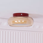 Retro Glass Flush Mount Ceiling Light with Integrated LED
