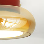 Retro Glass Flush Mount Ceiling Light with Integrated LED