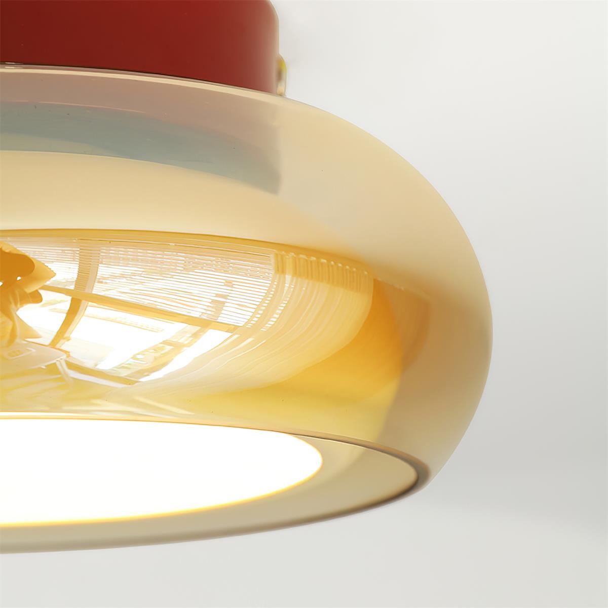 Retro Glass Flush Mount Ceiling Light with Integrated LED