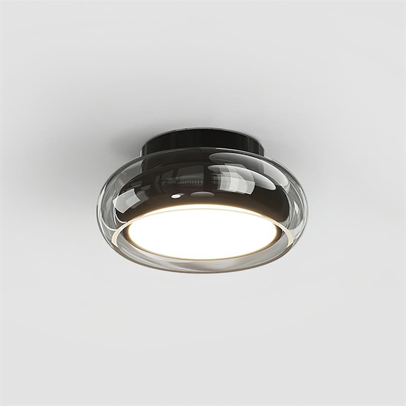 Retro Glass Flush Mount Ceiling Light with Integrated LED