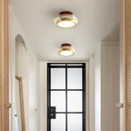 Retro Glass Flush Mount Ceiling Light with Integrated LED