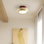 Retro Glass Flush Mount Ceiling Light with Integrated LED