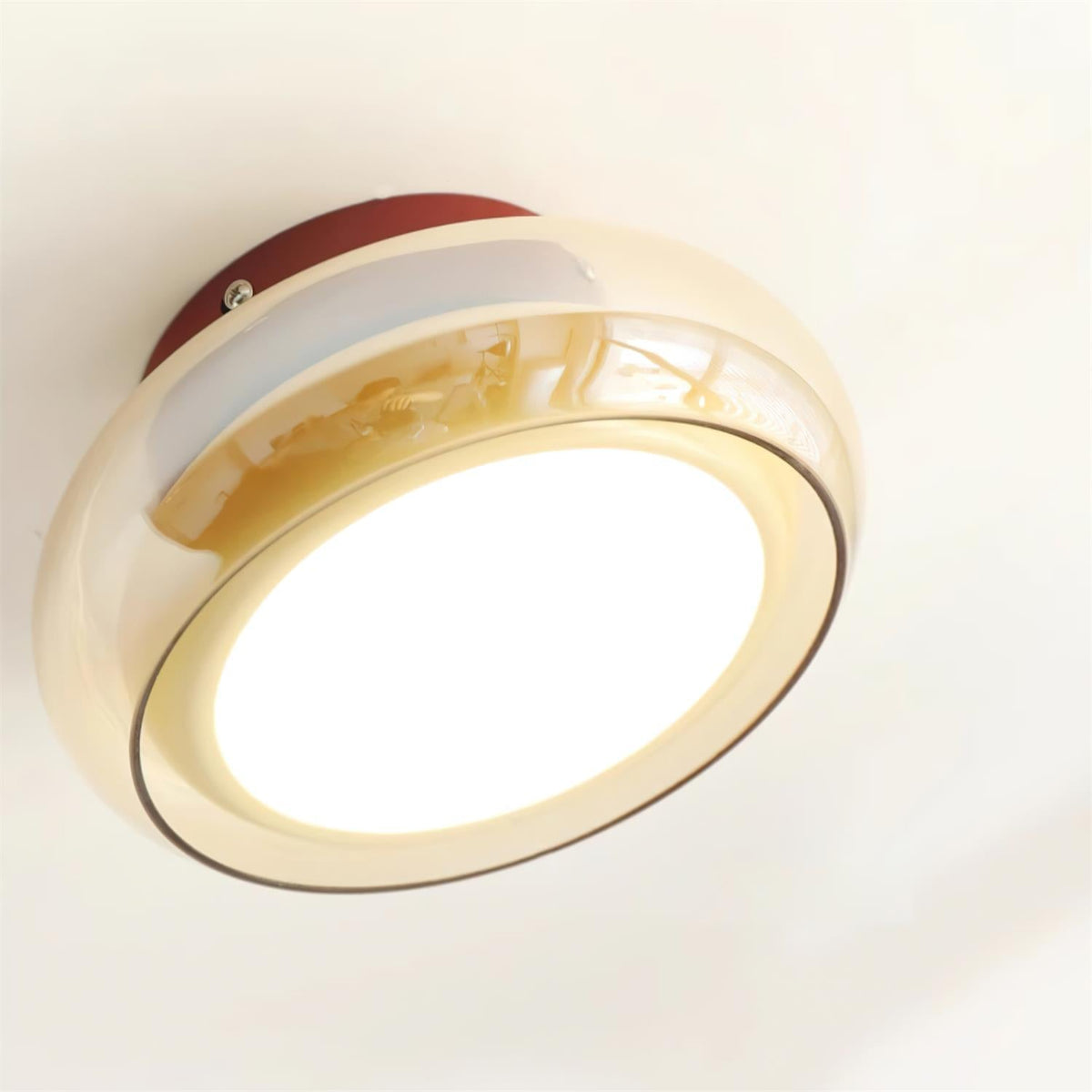 Retro Glass Flush Mount Ceiling Light with Integrated LED