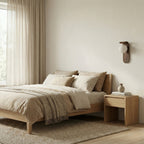 round nordic wood wall light