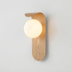 round nordic wood wall light in natural oak