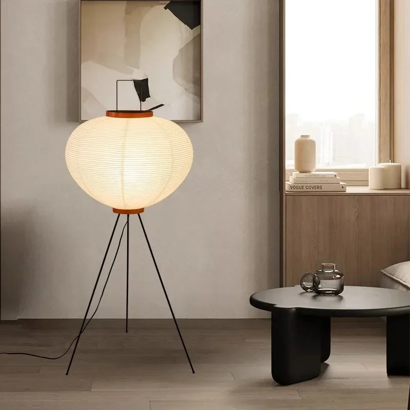Akari – Japanese Wabi-Sabi Rice Paper Floor Lamp for Living Room and Bedroom