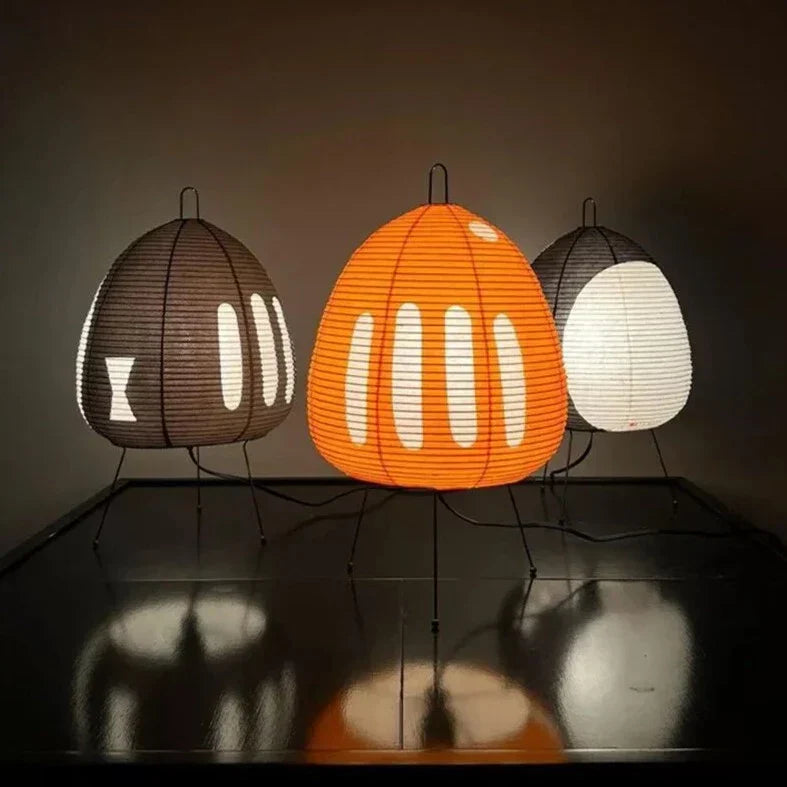 Yunari Haze | Colored Japandi Rice Paper Lamp in Wabi-Sabi Style