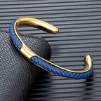 Men's Braided Leather Cuff Bracelet with Stainless Steel Clasp