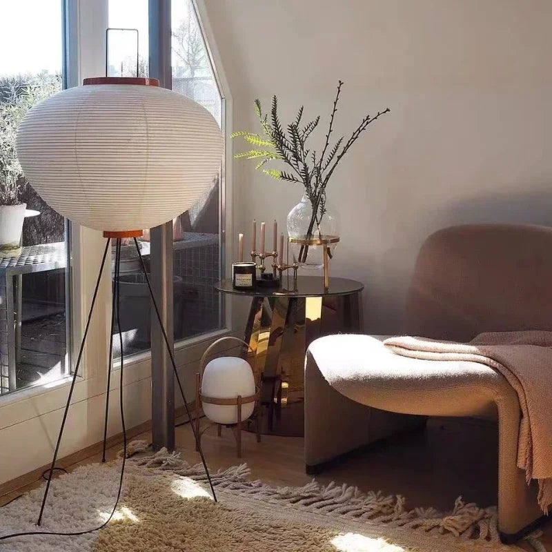 Akari – Japanese Wabi-Sabi Rice Paper Floor Lamp for Living Room and Bedroom