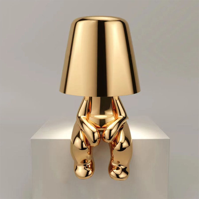 Table Lamp – Human Figure Sculpture, Touch Dimmer LED
