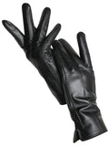 Women's Leather Winter Gloves - Warm Fleece-Lined Gloves