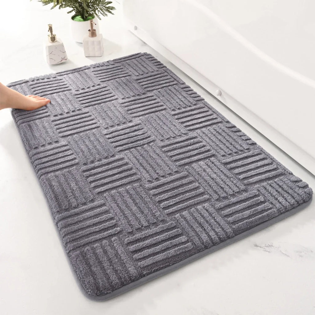 Arcadia – Thick Striped Non-Slip Bath Mat with Soft and Absorbent Design