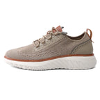 Men's Mesh Sneakers with Cushioned Sole and Leather Trim