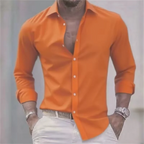 Mens Shirts Slim Fit Button-Up Long Sleeve Casual Shirt
