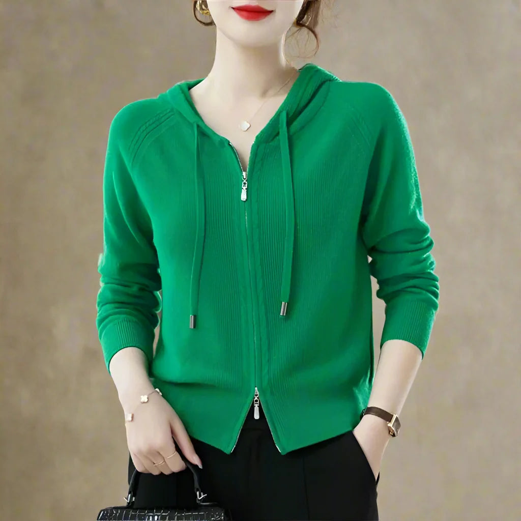 Women's Loft Knit Zip Hoodie - Cotton-Rich Raglan Sleeve