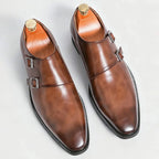 Men's Leather Loafers with Semi-Gloss Finish