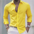 Mens Shirts Slim Fit Button-Up Long Sleeve Casual Shirt