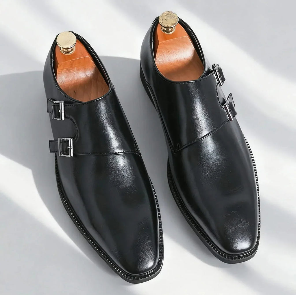Men's Leather Loafers with Semi-Gloss Finish