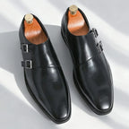 Men's Leather Loafers with Semi-Gloss Finish