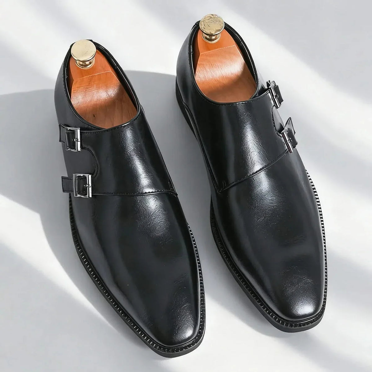 Men's Leather Loafers with Semi-Gloss Finish