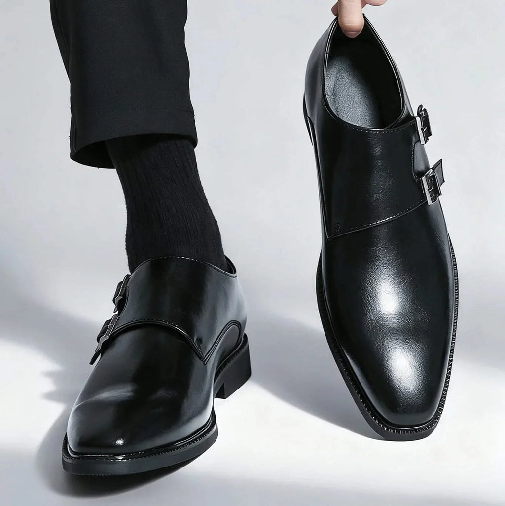 Men's Leather Loafers with Semi-Gloss Finish