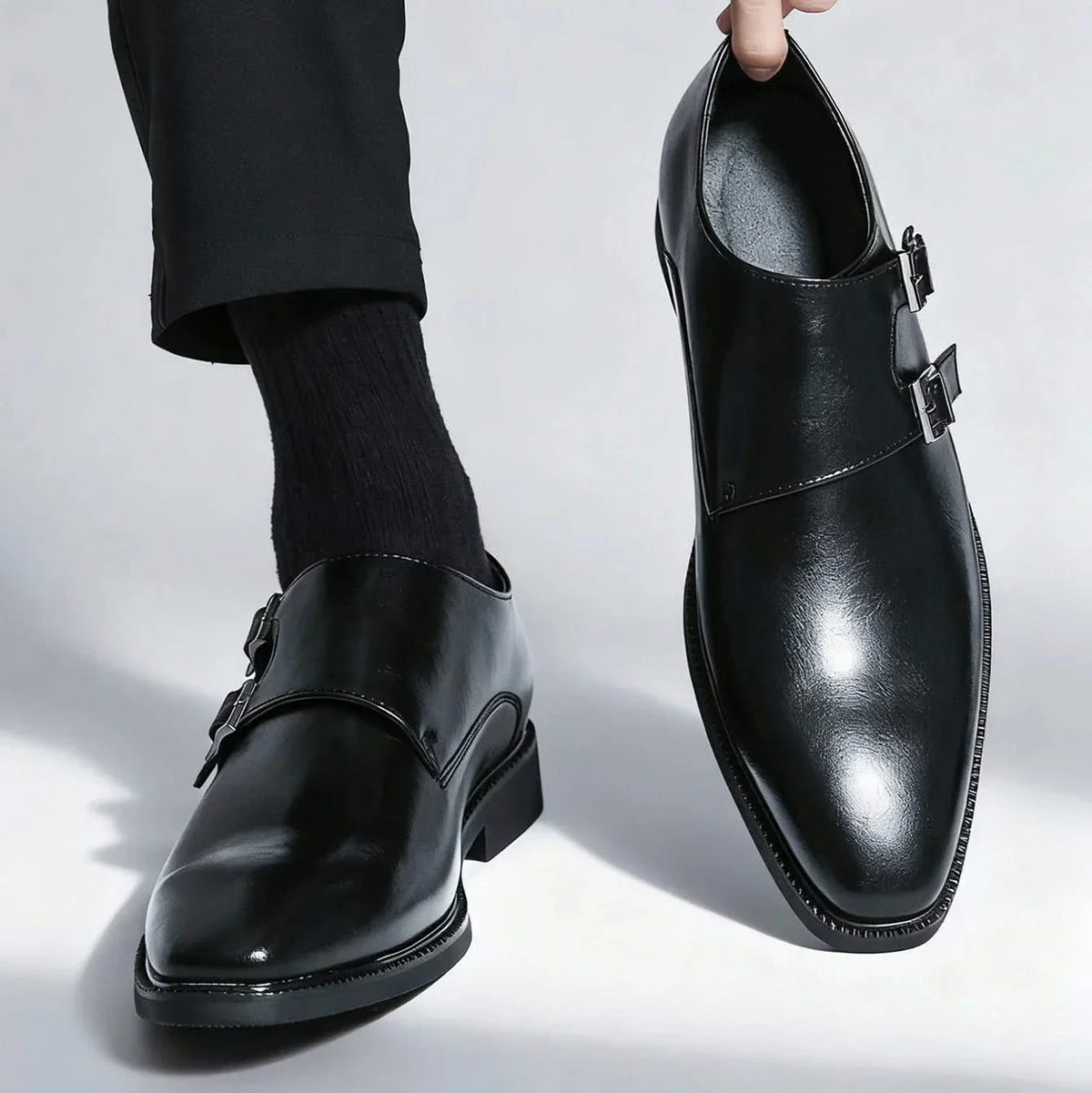 Men's Leather Loafers with Semi-Gloss Finish