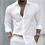 Mens Shirts Slim Fit Button-Up Long Sleeve Casual Shirt