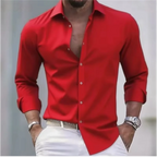 Mens Shirts Slim Fit Button-Up Long Sleeve Casual Shirt