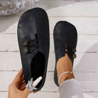 Women's Soft Suede Loafers - Elastic Button Fit