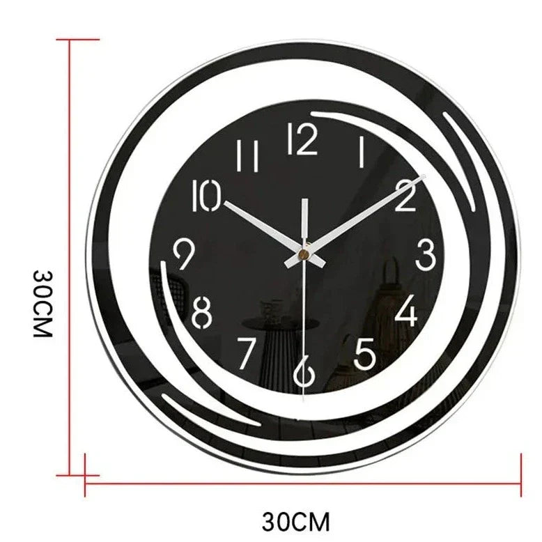 Wall Clock – Black Acrylic – Modern Scandinavian Design