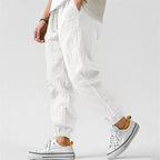 Women's Linen-Blend Jogger Pants with Drawstring Waist