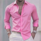 Mens Shirts Slim Fit Button-Up Long Sleeve Casual Shirt