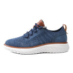 Men's Mesh Sneakers with Cushioned Sole and Leather Trim