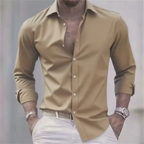 Mens Shirts Slim Fit Button-Up Long Sleeve Casual Shirt