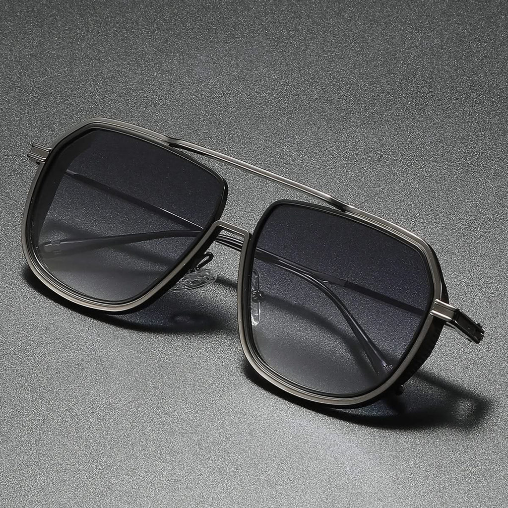 Unisex Aviator Sunglasses – Polished Metal Frame, UV Protection