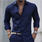 Mens Shirts Slim Fit Button-Up Long Sleeve Casual Shirt