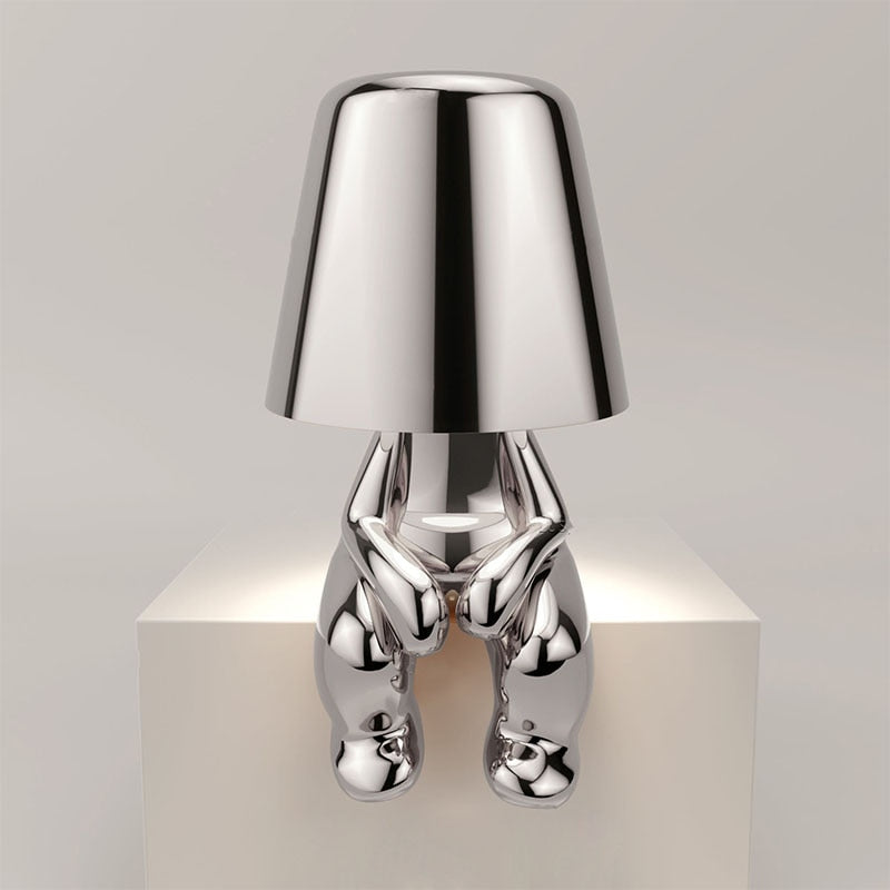 Table Lamp – Human Figure Sculpture, Touch Dimmer LED