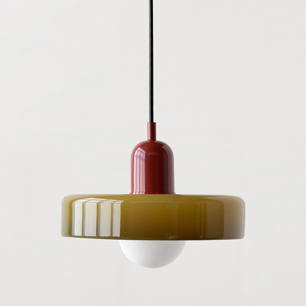 Colorful Bauhaus Pendant Light with Timeless Glass Design