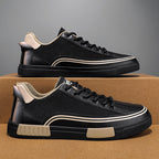 Men's Mesh Sneakers with Leather Panel Detail