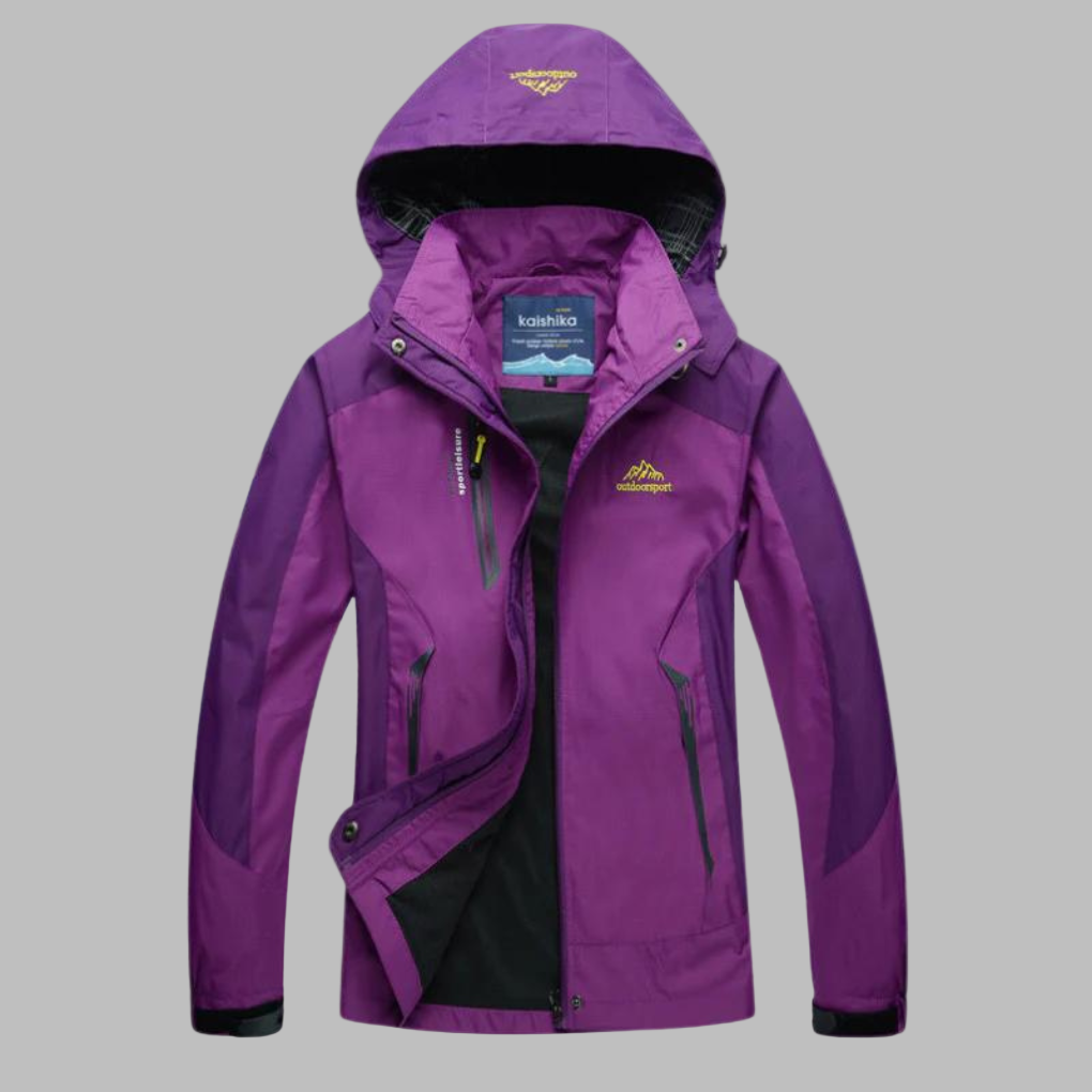 Women's Waterproof Hooded Rain Jacket - Windproof Outdoor Coat