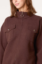 Women's Knit Zip-Up Jacket with Utility Pockets